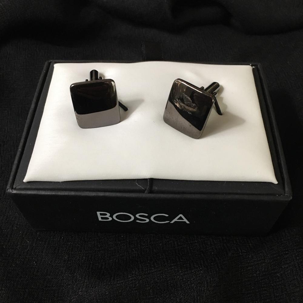 Cufflinks gunmetal color by Bosca, Vintage-New
